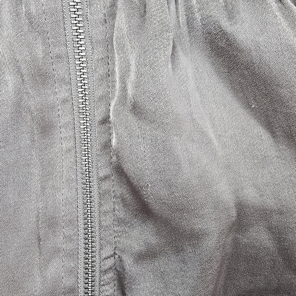 CURRENT AIR Anthropology Gray Crop Long‎ Sleeve Satin Jacket Womens Size L - Picture 4 of 12